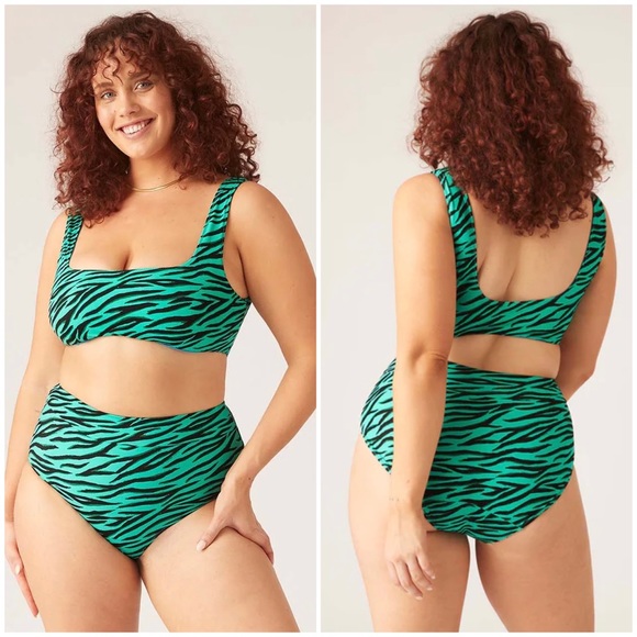 Modibodi Swimwear Reversible Crop Top and Hi-Waist Bikini Brief - Picture 3 of 6